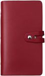 RFID Credit Card Holder, Leather Business Card Organizer with 96 Card Slots, Credit Card Protector for Managing Your Different Cards and Important Documents to Prevent Loss or Damage (Dark Red)