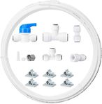 HAOCHEN Safe Ice Maker/Refrigerator Water Line Kit, Fridge Water Line Connection and IceMaker Installation Kit (Install Easily) for Reverse Osmosis Systems & Water Filters(1/4" & 3/8" Output) (white)