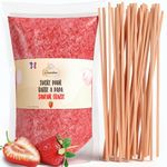 GREENDOSO® Sugar For Candy Floss Machine 1,2 KG Strawberry - 50 Sticks - Measuring Spoon - MADE IN FRANCE