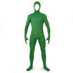 Spooktacular Creations Mens Green Open Face Bodysuit Jumpsuit，Zentai Costume Bodysuit for Adult and Teenage Boys Halloween Party Cosplay-M