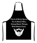 Wasach BBQ Apron for Man, Grilling Chef Apron Presents for Him - Funny BBQ Cooking Apron Present for Father’s Day Manly Man