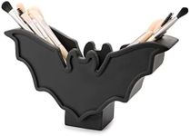 Bat Makeup Brush Holder 7" L 5" H - Halloween Brush & Pen Holder for Vanity Desk or Office Organizer Make up Brushes Holder, Makeup Brush Cup Container Storage Case - Bat Brush Holder Goth Decor