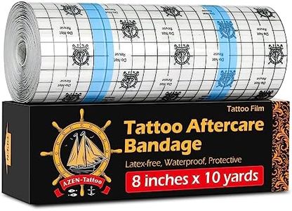AZEN Tattoo Aftercare Bandage, 8"x 10 Yard, Tattoo Waterproof Bandage, Second Skin Tattoo Cover up Tape, Tattoo Healing Wrap, Tattoo Wrap, Tattoo Tape, Tattoo Supplies