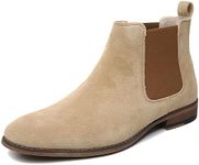 Cestfini Chelsea Boots Men Classic Elastic Dress Boots Casual Men's Leather Chelsea Ankle Boots E05-CAMEL-11