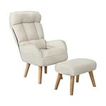 OIKITURE Swivel Armchair with Foots