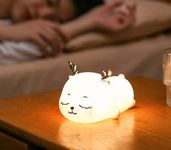 Desidiya® Night Lamp for Bedroom, Night Light, Birthday Gift for Girls and Boys, Night Lamp for Kids, Deer Silicone Lamp, 7 Colors, Rechargeable