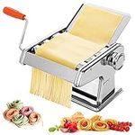 GOYADA Pasta Maker Machine, Stainless Steel Pasta Roller Machine, 9 Adjustable Thickness Pasta Making Machine for Fresh Spaghetti Fettuccini Lasagna Noodle Dumpling Skins