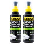 Kilrock Mould Remover Brush-On Gel 2 x 250ml - Eliminates Mould & Mildew - Accurately Target Areas of Mould Growth - For use in Baths, Showers, Corners, Edges, Grout Lines