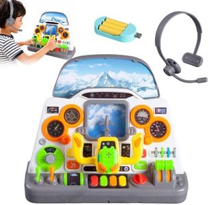 Toddler Steering Wheel Toy, Early Educational Airplane Dashboard for Baby