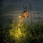 Epyz Solar Watering Can Light, Solar Fairy Lights Waterproof, Hanging Solar Lantern Garden Art Light Decor Metal Waterfall String Lights for Patio Yard Pathway Plant [ Warm Yellow , Pack of 1 ]