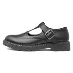 Lilley Ola Kids Black T-Bar Chunky School Shoe - Size 1 UK - Black