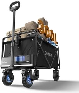 Smart Electric e-Wagon Air 3-Second Fold Cart with 9-Mile Range 300LB Heavy-Duty Dual Motor Wagon All-Terrain Collapsible Wagon for Grocery, Camping, Beach Jet Black