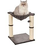 Amazon Basics Cat Condo Tree Tower With Hammock Bed And Scratching Post - 16 x 20 x 16 Inches, Grey