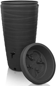 YourCasa Regentonne 240 Liter [Wave Design] Regenfass Frostsicher aus Kunststoff - Regenwassertonne mit Wasserhahn - Regenwassertank Garten Regenwassersammler Wasserfass Regentonne schmal (Anthrazit)