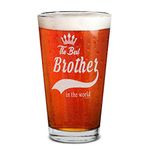 shop4ever The Best Brother In The World Laser Engraved Beer Pint Glass Brother Gift from Sister Brother