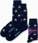 Sail Boat Socks For Him | Sailor Fun Socks for Her |Yacht Happy Socks Quirky Novelty Present for Dad | Socks for Mum (SAIL BOAT)