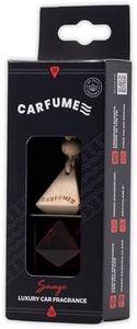 Carfume Savage Car Air Freshener Original | Premium Fresh Bergamot & Woody Ambergris Fragrance | Luxury Red Recyclable Scented Diffuser For Men - Odour Eliminator - UK Made Car Accessories