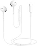 STUDIOMIXER Wired USB-C Ear Pods Headphones Type C Earphones with Microphone & Remote Noise Cancelling in-Ear Headset Control for Phone 16/15 Pro/Pro Max, White [TRM-HF-104]