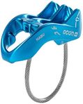 Ocun HABU Belaying and Rappelling Device | ATC V-Grooved Belay and Rappel Device for Rock Climbing | Assisted Braking Rappelling Descender, Blue