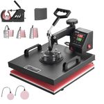 VEVOR Heat Press Machine 8 in 1 Combo Heat Press 15x15 Inch Heat Transfer Machine 360-Degree Swing Away Digital Tshirt Press Multifunction Heat Transfer Sublimation for T Shirts Mugs Hats Plates Caps