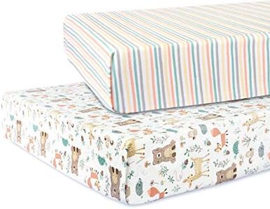 abracadabra Cotton Flat Sheet for Standard Cot and Crib, Super Soft, Breathable & Hypoallergenic, (165 cm X 106 cm, Set of 2, Bambi & Friends, Multicolor)