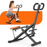 Jopgod Squat Machine, Total Crunch Exercise Machine Abdominal Workout Trainer with Adjustable Seat for Abs Arms Legs Back and Glutes Training Squat Assistance for Glute Workout Equipment for Home