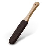 BEZOX Foot Pumice Stone Pedicure File(1 PCS) - Ergonomic Wooden Handle Foot File Callus Remover for Smoother Feet and Hands - Foot Scrubber, Heel Sander and Dead Skin Scraper - Brown