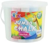 Paperbox Jumbo Non Toxic Kids Chalk in Bucket 20-Pieces Set