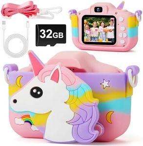 HOVIN Children's Camera 1080P Horse (Colourful) Children's Camera 2.0 Inch Screen Camera Kids Selfie Digital Camera with 32GB Card