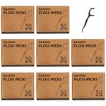 Natural Dental Floss Picks High Toughness Charcoal Toothpicks Sticks-Vegan,Eco-Friendly Sustainable Flossers for Teeth Cleaning (8PCS)