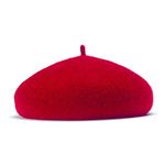 Ventewa Spain Unisex Wool Blend French Artist Beret Cap (Lipstick)