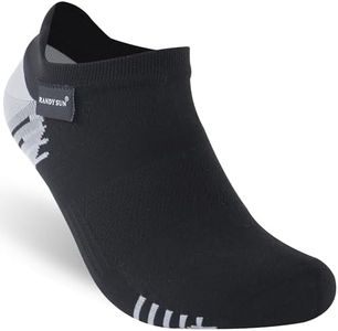 RANDY SUN Ultra Thin Waterproof Socks for Men Women, Outdoor No Show Hiking Trekking Camping Socks, Black & Grey, Medium