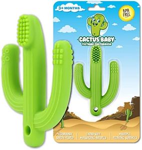 Cactus Baby Teething Toys for Babies 0-6 Months or 6-12 Months, Self-Soothing Pain Relief Soft Baby Teether Toys for Babies, Toddlers, Infants, Boy or Girl, BPA Free, Green