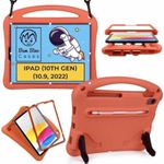 Bam Bino Space Suit iPad 10th Generation Case for Kids | iPad 10th Generation Case Kids with Screen Guard, Pencil Holder, Handle, Shoulder Strap | 10th Gen iPad Case [Not for iPad Air 5/4]