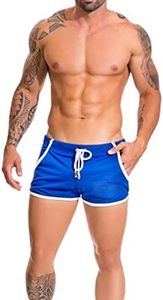 Uomo Maglia Atletico Fitness Pantaloncini per in Esecuzione Allenarsi Nuoto Asciugatura Veloce Leggero Color Blue Size XXL