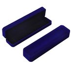 iSuperb Set of 2 Blue Velvet Necklace Chain Bracelet Display Case Storage Jewelry Gift Box 8.7x1.6x2inch