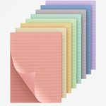 8 Pack Sticky Notes 4 x 6 inch,8 Colors Lined Sticky Notes, Pastel Note Pads,Cute Sticky Notes for Planner Reminder, Studying, Home Office School Supplies