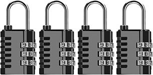 DAYGOS Combination Padlock, Small Padlock for Gym & School Lockers, 3 Digit Resettable Travel Pad Locks for Suitcase, Luggage, Backpack, Weatherproof Lock for Fence, Shed, Gate (4 pack)