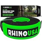 Rhino USA Tree Saver Tow Strap (3" x 8') - 31,518lb Break Strength - Emergency Recovery Strap Winch Extension for Truck, UTV, ATV & More - Heavy Duty Straps Compatible with Jeep, Ford, Toyota (Black)