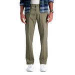 Haggar Men's Iron Free Premium Khaki Straight Fit Flat Front Flex Waist Casual Pant, Toast, 34W x 30L