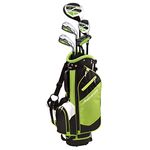 BENROSS - Aero - Junior Stainless Steel and Graphite Golf Package Set - Kids Golf Set - 7 Iron, PW Iron, 1 Hybrid, 1 Driver, 1 Putter - Green - 49 to 55 Inch