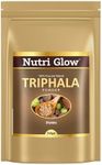 Nutri Glow | Triphala Powder | 8.81 Oz (250 g) | 3 in 1 Amla, Haritaki & Bibhitaki | for Daily Detoxifying, Cleansing & Rejuvenation | Vegan | Ayurveda | Non GMO Supplements for Strengthening Hair Roots| Easy to Mix in Smoothies, Tea and Lattes |Resealable Air Tight Pouch