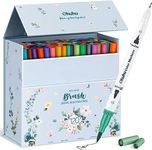 Ohuhu 120 Colouring Pens, Dual Tip Brush Fineliner Art Markers Felt Tip Pens Set with Case, for Kids and Adults Colouring Books Drawing Calligraphy Journal Sketching, Maui Series