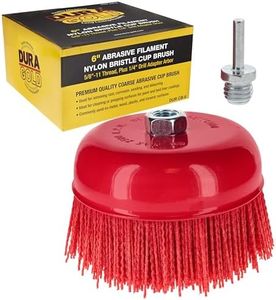 Dura-Gold 6" Abrasive Filament Nylon Bristle Cup Brush - Coarse Sanding Scuffing Brush, 5/8" 11 Thread, 1/4" Drill Arbor - Remove Rust, Corrosion, Paint - Surface Prepping for Truck Bed Liner Coatings