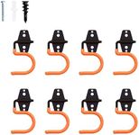 Intpro Broom mop Holder Wall Mount 8pack Broom Hooks Hanger Tool Organizer rake Tool Storage for Garden Tools Kitchen Garage Laundry 8Pack