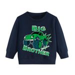 DHASIUE Big Brother Shirt for Boy Monster Truck Sweatshirt Crew Neck Long Sleeve Top Kids Big Brothes Jumper Blue 6-7 Years