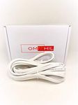 [UL Listed] OMNIHIL White 3 Meter 2 Prong Polarized Flat Square Power Cord Compatible with Bose Wave Music System AWRCC2