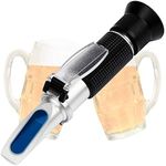 Anpro Brix Refractometer, Beer Wort Refractometer, Dual Scale - Specific Gravity 1.000-1.120 and Brix 0-32%, Replaces Homebrew Hydrometer (Aluminum)