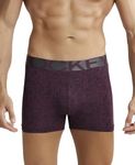 Jockey IC30 Men's Tactel Microfiber Elastane Stretch Printed Trunk with Moisture Move Treatment_Potent Purple Printed S