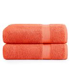 Bath Sheets Bathroom Towel Set- 2 Pack 100% Cotton Extra Large Bath Towels, Oversized Bath Towels, Luxury Bath Towels Large Bathroom Set, Shower Towels Bath Towel Sets for Bathroom, 35x66 - Rust